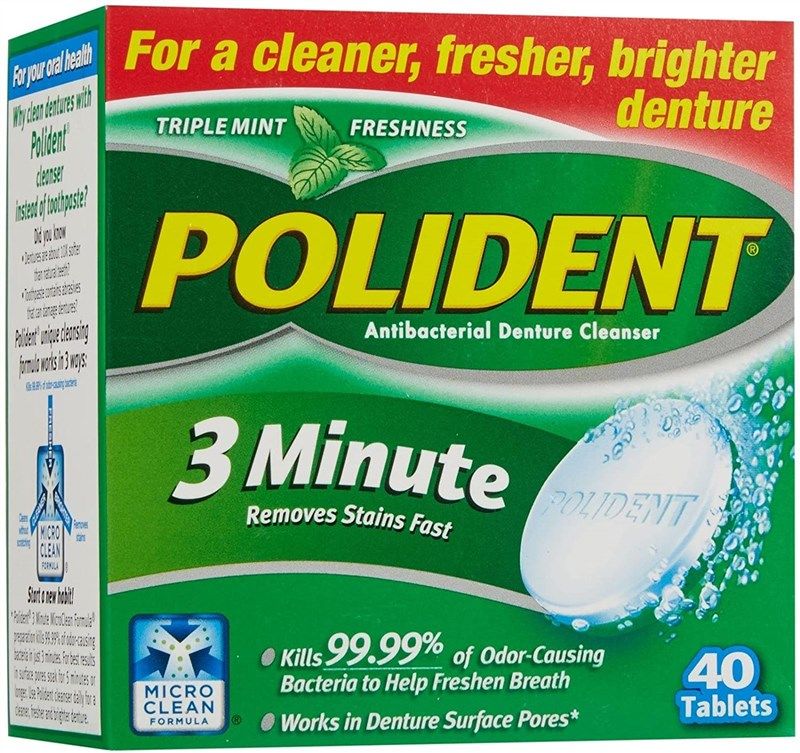 polident 3 minute cleaner fresher brighterロゴ