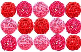 img 4 attached to 🎈 Wicker Rattan Balls for Valentine's Day Decor: 15 Pcs Red, Pink, and Rose-red Orbs for Craft, Wedding and Table Decoration, Bridal Showers, Aromatherapy - 2 Inch Size