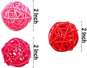 img 3 attached to 🎈 Wicker Rattan Balls for Valentine's Day Decor: 15 Pcs Red, Pink, and Rose-red Orbs for Craft, Wedding and Table Decoration, Bridal Showers, Aromatherapy - 2 Inch Size