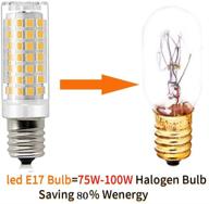dimmable microwave oven light bulb (pack of 2) - ceramic body e17 led bulb, warm white 3000k, 8w (equivalent to 70w halogen bulb) logo