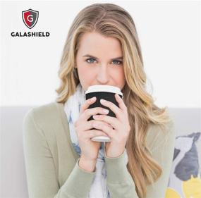 img 1 attached to ☕ Galashield Disposable Coffee Cups with Lids 12oz - Pack of 100 - Insulated Ripple Tea Cup Travel To Go - Hot Paper Coffee Cups with Straws and Napkins - Black