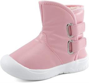 img 4 attached to 🥾 Warm Winter Snow Boots with Rubber Soles for Toddler Boys and Girls