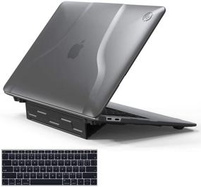 img 4 attached to 📱 ROISKISN MacBook Air 13 inch Case 2020 2019 2018 Release A2337 M1 A2179 A1932 - Keyboard Cover - Kickstand/Handle - Translucent Rubberized Matte Case