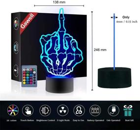 img 2 attached to Thumbs Up Middle Finger 3D Illusion Birthday Gift: Gawell 16 Color Changing Table Decoration Lamp 👍 with Acrylic Flat & ABS Base & USB Cable - Perfect Mother's Day Present and Creative Toy