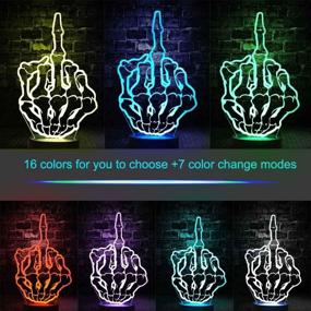 img 3 attached to Thumbs Up Middle Finger 3D Illusion Birthday Gift: Gawell 16 Color Changing Table Decoration Lamp 👍 with Acrylic Flat & ABS Base & USB Cable - Perfect Mother's Day Present and Creative Toy