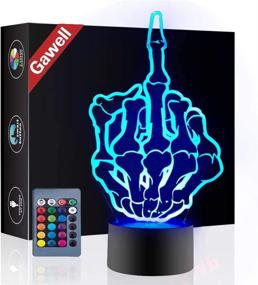 img 4 attached to Thumbs Up Middle Finger 3D Illusion Birthday Gift: Gawell 16 Color Changing Table Decoration Lamp 👍 with Acrylic Flat & ABS Base & USB Cable - Perfect Mother's Day Present and Creative Toy