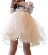 👗 swaroser little girls casual tutu skirt - 4 season solid color tulle skirt in beige logo