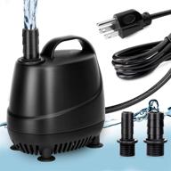 aqqa 45w 920gph submersible water pump - ultra quiet fountain pump with 9.8ft high lift and long power cord for pond, garden, fish tank, fountain, hydroponics, statuary - includes nozzles and suction cups logo