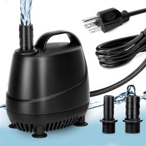 img 4 attached to AQQA 45W 920GPH Submersible Water Pump - Ultra Quiet Fountain Pump with 9.8ft High Lift and Long Power Cord for Pond, Garden, Fish Tank, Fountain, Hydroponics, Statuary - Includes Nozzles and Suction Cups