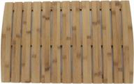 mind reader obemat-brn luxury shower mat: slip-resistant, eco-friendly bamboo, 22&#34; l x 14&#34; w, light brown bath mat logo