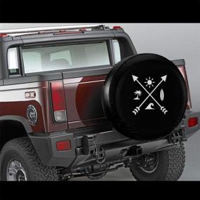 img 3 attached to 🏖️ 14 Inch Beach Arrow Spare Tire Cover - Waterproof, Dust-Proof, UV Sun Wheel Tire Cover for Jeep, Trailer, RV, SUV, and Various Vehicles