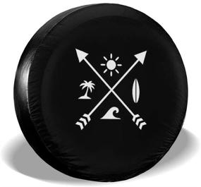 img 4 attached to 🏖️ 14 Inch Beach Arrow Spare Tire Cover - Waterproof, Dust-Proof, UV Sun Wheel Tire Cover for Jeep, Trailer, RV, SUV, and Various Vehicles