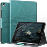 📱 green vegan leather ipad case with pencil holder - compatible with ipad 6th generation/5th generation, ipad air 2, and ipad pro 9.7 - auto sleep/wake feature logo