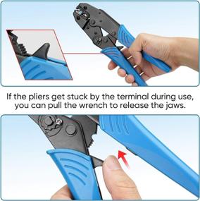 img 1 attached to 🔧 TICONN Heat Shrink Connectors Crimping Tool: Ratcheting Wire Crimper Pliers - Ratchet Terminal Crimper - Wire Crimp Tool (30C, Blue)