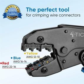 img 3 attached to 🔧 TICONN Heat Shrink Connectors Crimping Tool: Ratcheting Wire Crimper Pliers - Ratchet Terminal Crimper - Wire Crimp Tool (30C, Blue)