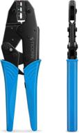 🔧 ticonn heat shrink connectors crimping tool: ratcheting wire crimper pliers - ratchet terminal crimper - wire crimp tool (30c, blue) logo