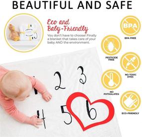 img 2 attached to 👶 Prazoli Gender-Neutral Baby Milestone Blanket - White Unisex Monthly Baby Blanket