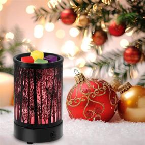 img 2 attached to 🕯️ Hituiter Wax Warmer: 7 Colors LED Lighting, Oil Lamp Burner for Scented Wax, Classic Black Forest Design - Perfect Fragrance Home Décor & Gift