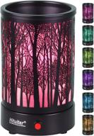 🕯️ hituiter wax warmer: 7 colors led lighting, oil lamp burner for scented wax, classic black forest design - perfect fragrance home décor & gift логотип
