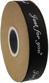 img 4 attached to 🎀 ATRibbons 1-Inch Wide Just for You Satin Ribbon - Ideal for Wedding, Gift Wrapping & Floral Packaging (Black, 50 Yards)