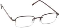 👓 dr. dean edell select bronze metal 1/2 rim rectangular glasses (+1.25) - stylish eyewear for improved vision logo