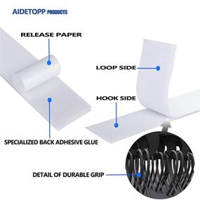 img 1 attached to 🔗 AIDETOPP 16 Feet x 2 Inch Hook and Loop Tape - Sticky Back Fastener Rolls with Free Scissor: Versatile Self Adhesive Heavy Duty Fastening Strips for Home, Office, School, DIY Crafts or Anti Slip - White