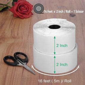 img 3 attached to 🔗 AIDETOPP 16 Feet x 2 Inch Hook and Loop Tape - Sticky Back Fastener Rolls with Free Scissor: Versatile Self Adhesive Heavy Duty Fastening Strips for Home, Office, School, DIY Crafts or Anti Slip - White