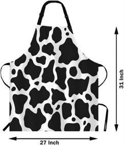 img 2 attached to 🐄 WONDERTIFY Black and White Cow Pattern Apron: Stylish Cowhide Design with Adjustable Neck for Men and Women in Home Kitchen, Cooking, Waitressing, Cheffing, Grilling, Baking, BBQing, and Cobbler Work