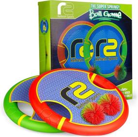 img 4 attached to 🏓 Bouncy Disc Paddle Ball Game & Frisbee: Outdoor Toss and Catch Balls Set for Kids - Perfect for Yard, Beach, Trampoline & Pool Games. Ideal Pool Toys for Boys and Girls, Suitable for All Ages. Exciting Outside Activities including Badminton & Water Balloon Launch!