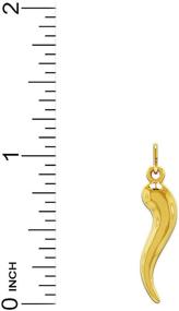 img 1 attached to 🍀 14k Solid Gold Italian Horn Charm by Charm America - Enhance Your Style