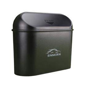 img 4 attached to 🚗 SNMIRN Car Trash Can with Lid: Mini Vehicle Dustbin Garbage Organizer for Automotive, Home, Office