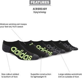 img 2 attached to 🧦 Детские носки Adidas Superlite Linear No Show (6 пар) - идеально подходят для мальчиков и девочек