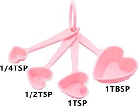 img 2 attached to 💗 YKLIGTN 20 PCS Pink Love Heart Design Plastic Measuring Spoon Sets - Cute and Convenient Kitchen Tool