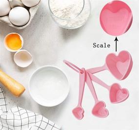 img 1 attached to 💗 YKLIGTN 20 PCS Pink Love Heart Design Plastic Measuring Spoon Sets - Cute and Convenient Kitchen Tool