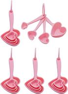 💗 ykligtn 20 pcs pink love heart design plastic measuring spoon sets - cute and convenient kitchen tool logo