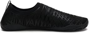 img 1 attached to Cheston Barefoot Quick Water All Black Men's Shoes