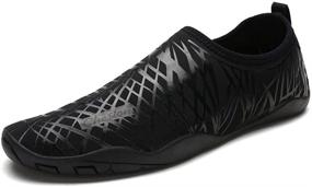 img 4 attached to Cheston Barefoot Quick Water All Black Men's Shoes