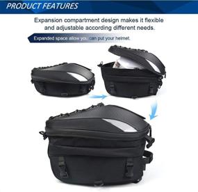 img 4 attached to 🏍️ Versatile and Waterproof Motorcycle Seat Tail Bag Backpack with Helmet Storage