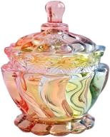 🍬 premium clear glass apothecary jar with lids - elegant candy, food, and jewelry storage solution | 7oz capacity логотип