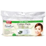 🌿 annalisa large 100% pure combed cotton aloe vera pads for makeup/nail polish removal - 120-piece italian ovals facial cleansing - 3 packs of 40 hypoallergenic & absorbing cotton ovals logo