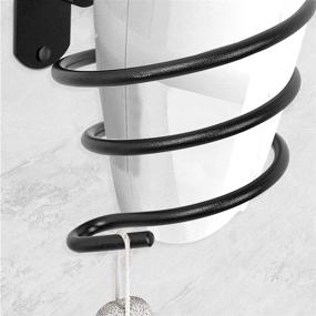 img 1 attached to 💇 Bathroom Hair Dryer Holder Wall Mount - Hair Care Tools Organizer (Black)