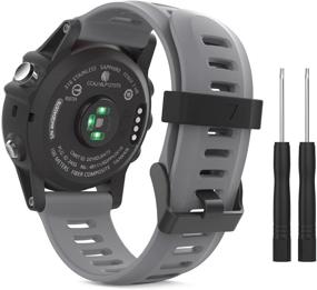 img 4 attached to 🏼 MoKo Браслет - серый силиконовый запасной браслет для часов Garmin Fenix 3/Fenix 5X/6X Series, D2 Delta PX/Descent Mk1 - совместим с Fenix 6X Pro/3 HR/5X Plus