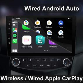 img 2 attached to GOKKCL 10.1-дюймовый Андроид 10.0 Автостерео: Беспроводной CarPlay и Android Auto, GPS-навигация, Bluetooth, WiFi - Мультимедийный плеер для Honda Accord 2003-2007.