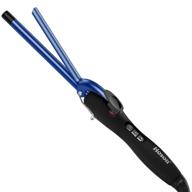 🌀 ceramic barrel hair curler, 1/2 inch curling wand for long & short hair - small curling iron with glove (blue) logo