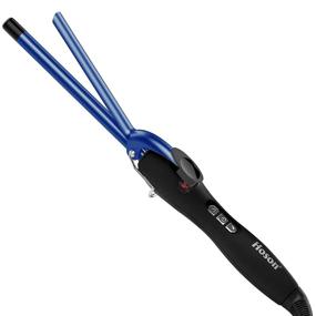 img 4 attached to 🌀 Ceramic Barrel Hair Curler, 1/2 Inch Curling Wand for Long & Short Hair - Small Curling Iron with Glove (Blue)