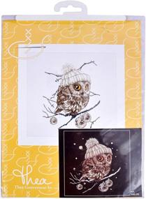 img 1 attached to Thea Gouverneur - Counted Cross Stitch Kit - Whoo.Whoo.It's Winter - Aida Black - DIY Kit