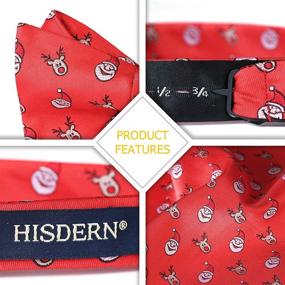 img 1 attached to 🎄 HISDERN Christmas Snowflake Pocket Square for Men: Stylish Accessory for the Holiday Season