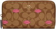 👜 coach signature leather accordion wallet for women's handbags & wallets logo