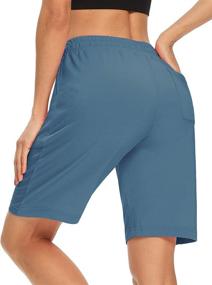 img 2 attached to 🩳 DIBAOLONG Women's Comfy Drawstring Lounge Bermuda Shorts with 3 Pockets - Loose Fit Yoga Shorts