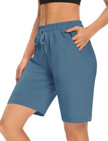 img 3 attached to 🩳 DIBAOLONG Women's Comfy Drawstring Lounge Bermuda Shorts with 3 Pockets - Loose Fit Yoga Shorts